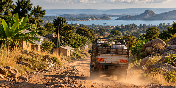 Droga w okolicach Mwanzy w Tanzanii – projekt AgriInnovate Tanzania wspierany przez HEXA Bank Spółdzielczy i Fundację Unsung Heroes